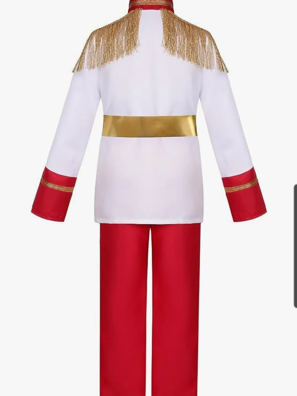 Kids Royal Prince Costume in White, Red and Gold 7-8 Years Old